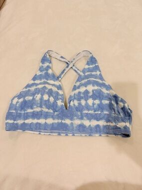 Women’s Blue Tie-Dye Crisscross Bikini Top Size XXL